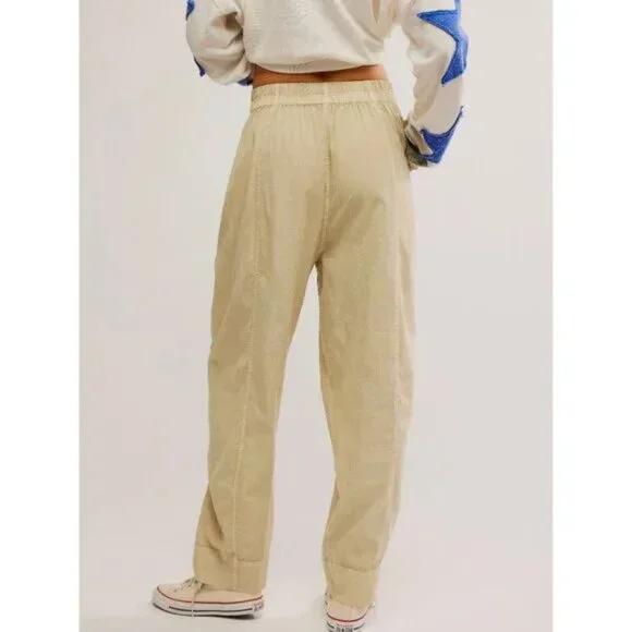 Free People Preppy Poplin Pull On Pants / Birch NWT (S) - Picture 3 of 8